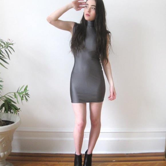 ACNE Silver Spandex Minidress - Picture 8 of 9